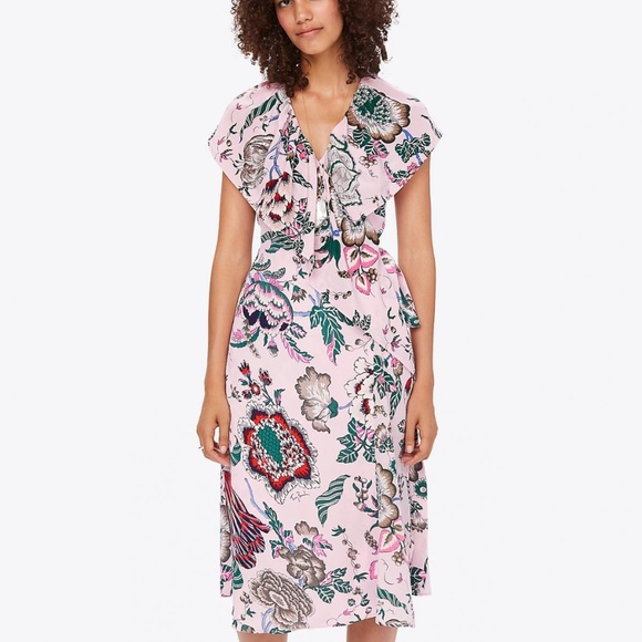 tory burch printed wrap dress